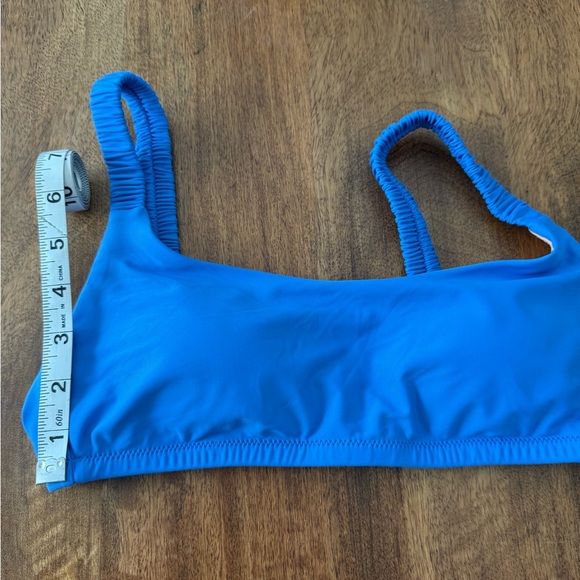 NWT J.Crew Scrunchie-Strap Squareneck Sports Bra Style Bikini Swim Top Blue S - Picture 6 of 6